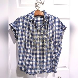Madewell Plaid Open Back Shirt Size XXS